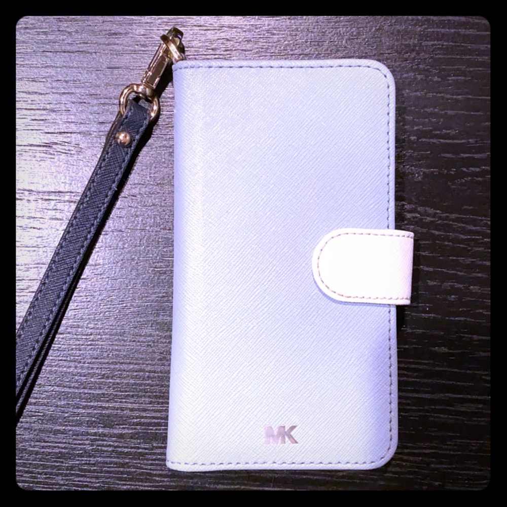 Saffiano Leather Wristlet Folio Case for iPhone.